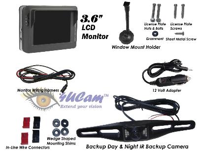 Wireless car backup camera 2.5" LCD Color Monitor and 2.4GHz Wireless